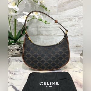 Authentic CELINE Ava Triomphe Coated Canvas Bag